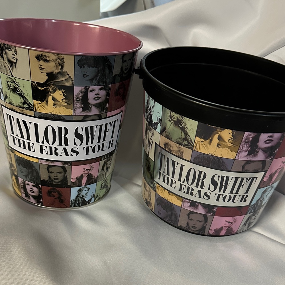 Two Taylor Swift Collage Eras Tour Buckets - Pink & Black Interiors